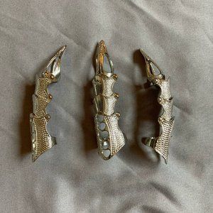 Set of 3 Silver Claw Rings